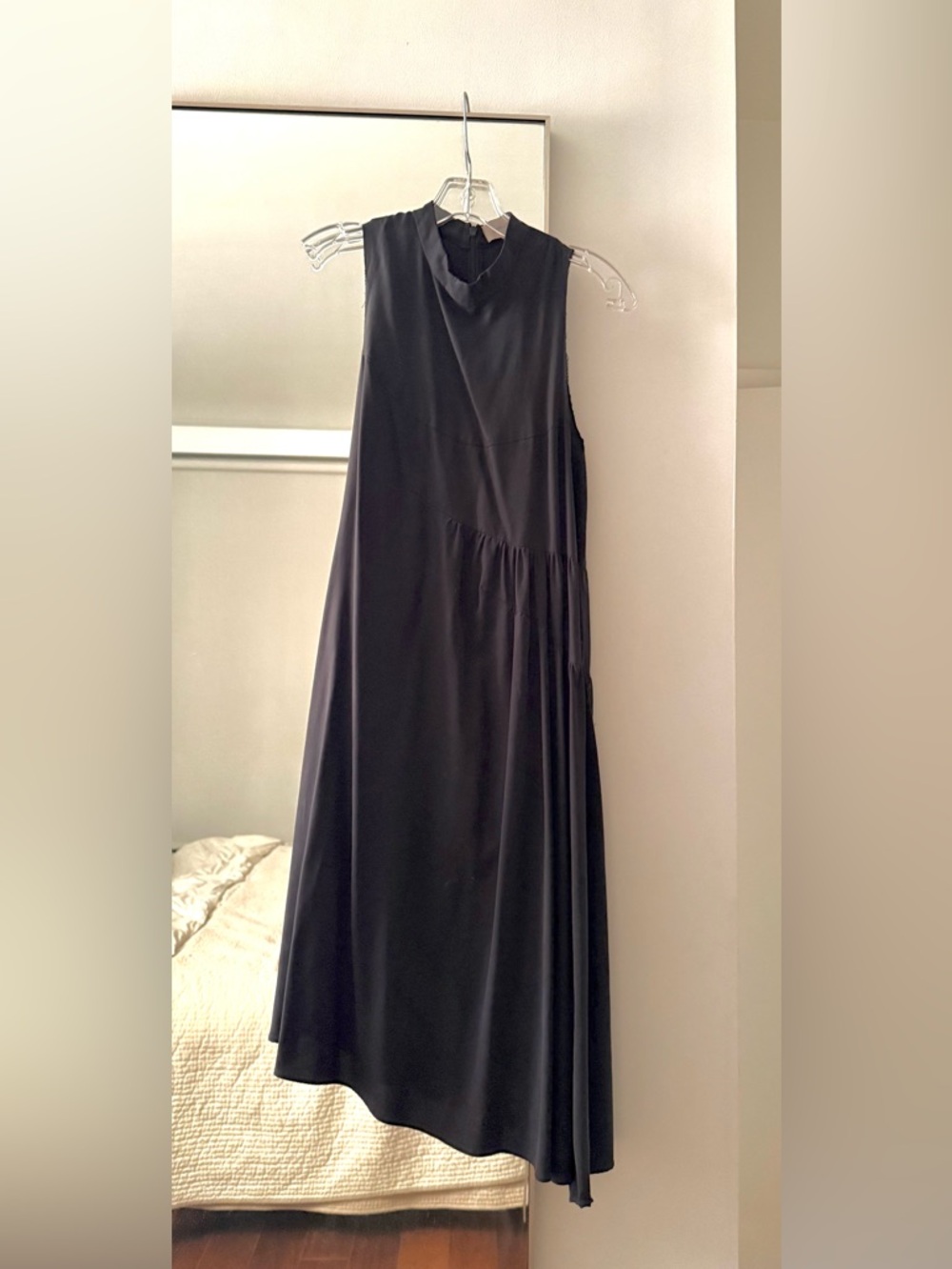 Correll Correll black Assymetric dress made of soft Tencel fabric